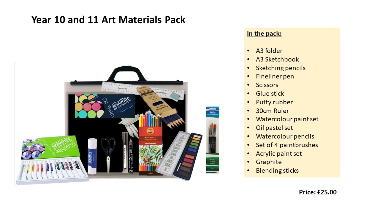 Year 10 and 11 Art Materials Pack